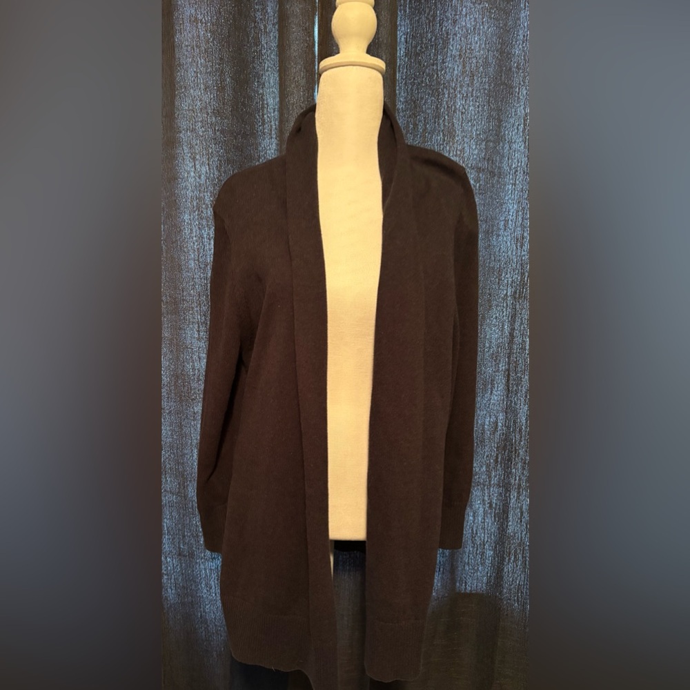 CAbi Black Open-Front Cardigan Sweater